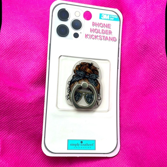 Simply Southern Phone Holder Kickstand – Messy Bun Sunglasses Design- NEW - Picture 2 of 7